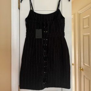 NBD Black and White striped dress